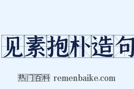 见素抱朴造句是什么意思的图片